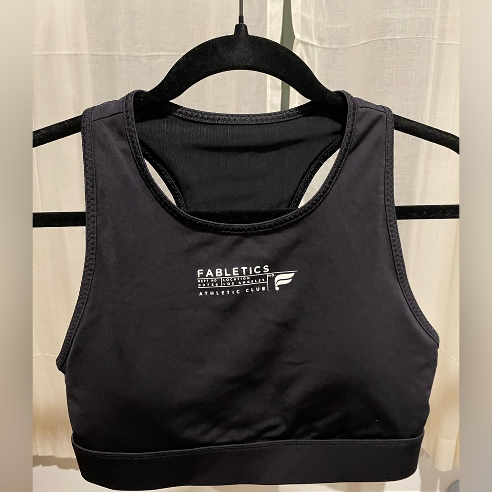Fabletics black high impact sports bra size large